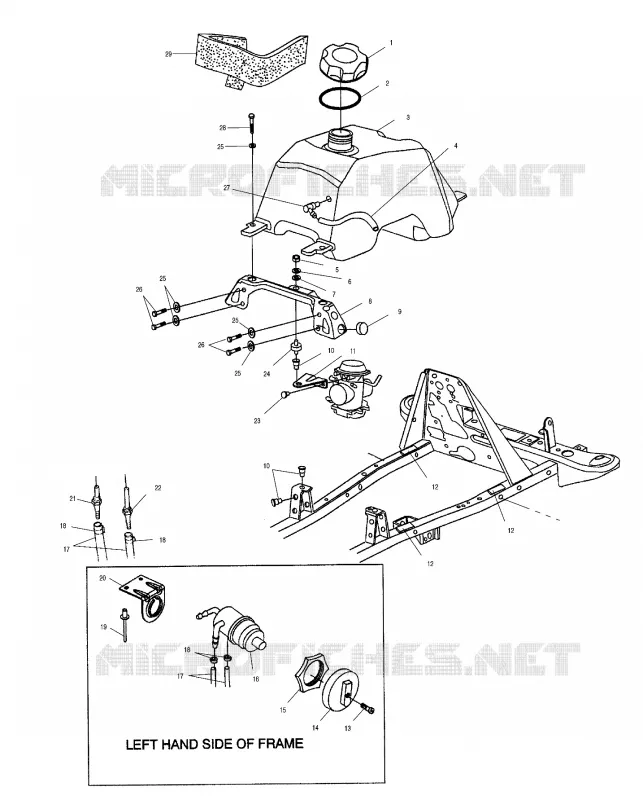 TREIBSTOFF TANK AND VERGASER MOUNTING