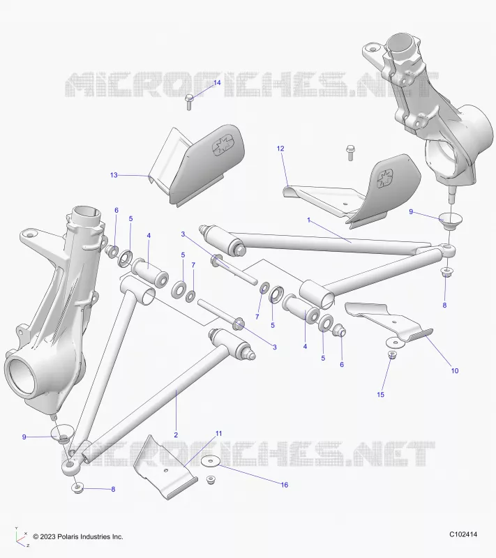 SUSPENSION, A-ARM AND STREBE MOUNTING