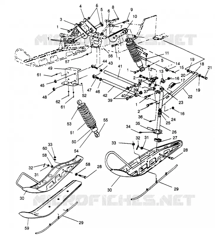 FRONT SUSPENSION AND SKI 500 EFI SKS 0962574, 500 EFI RMK 0962974, AND EURO (4931983198B001)