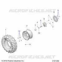 WHEELS, FRONT TIRE AND BRAKE DISC