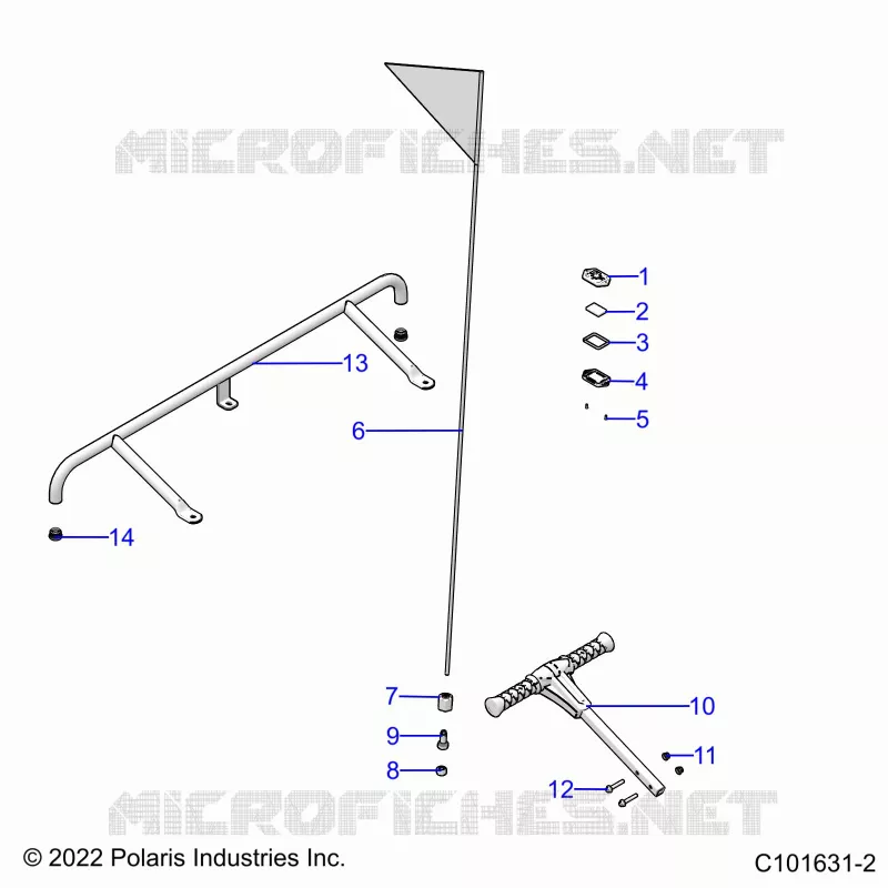 STOSSSTANGE, REAR, FLAG, BEACON, AND PASS HANDLE