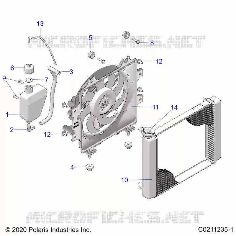 ENGINE, KÃŒHLSYSTEM, RADIATOR, FAN & OVERFLOW BOTTLE