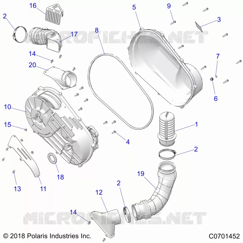 ANTRIEB, CLUTCH COVER AND DUCTING