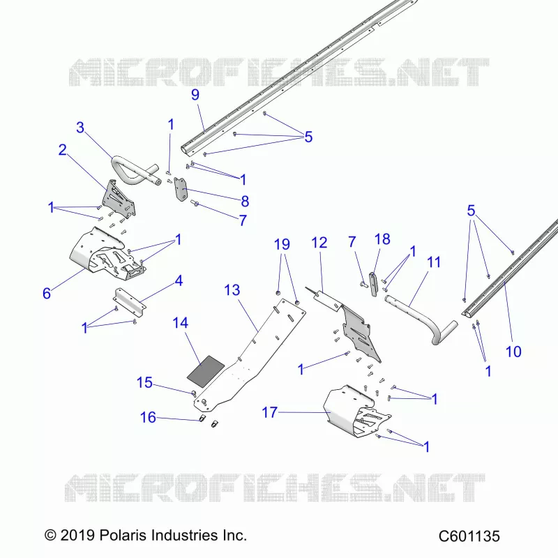 CHASSIS, CLUTCH GUARD, FOOTRESTS, TUNNEL GRIPS
