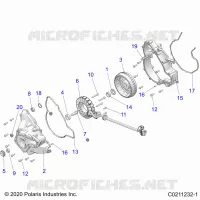 ENGINE, STATOR COVER AND FLYRAD