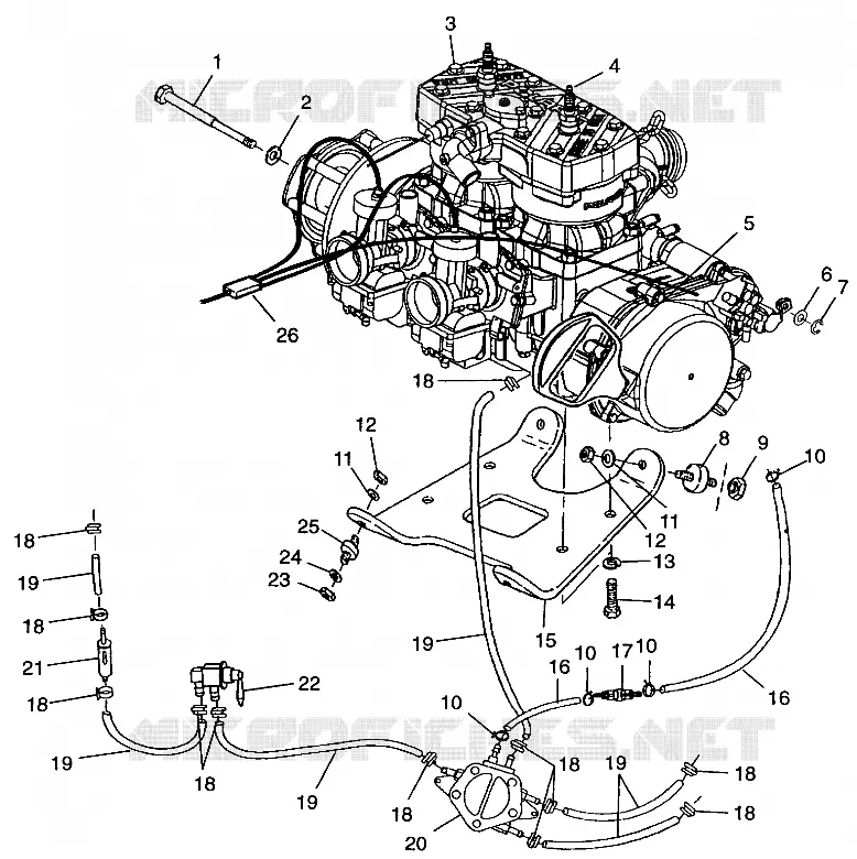 MOTORAUFHÄNGUNG 700 RMK 0970966, 700 SKS 0970566  and EUROPEAN 700 SKS E970 (4938573857C003)