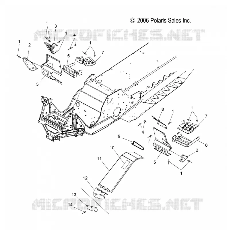 CHASSIS, FUßSTÜTZE AND CLUTCH GUARD