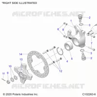 FRONT SUSPENSION HUB, KNUCKLE AND BRAKE DISC