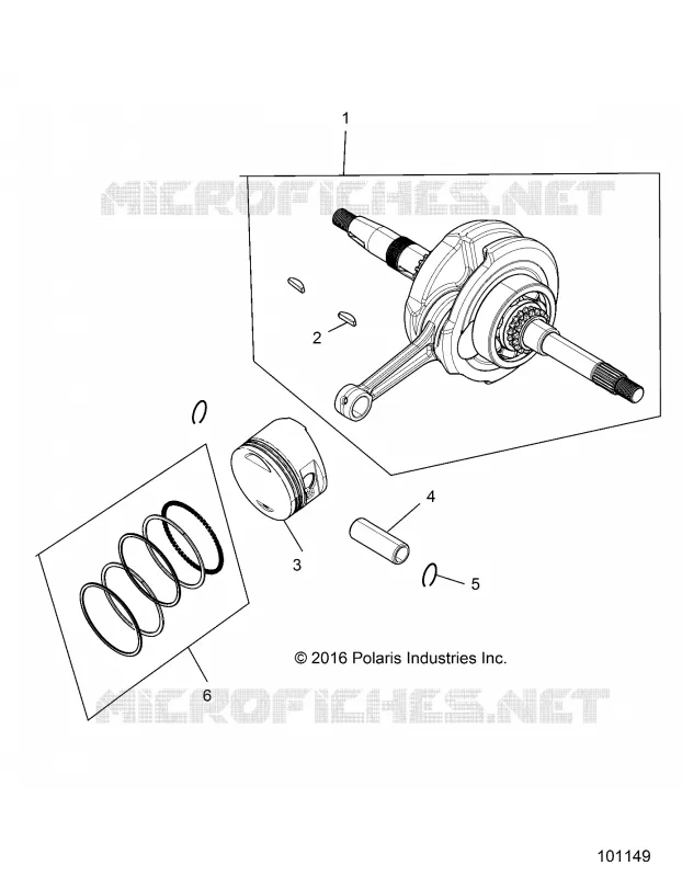 ENGINE, KURBELWELLE, CONNECTING ROD AND PISTON