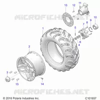 WHEELS, REAR TIRE AND BRAKE DISC