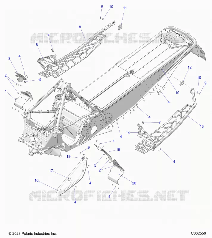 CHASSIS, CLUTCH GUARD, FOOTRESTS, AND RUNNINGBOARDS