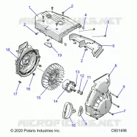 ENGINE, BLOWER HOUSING AND RÃŒCKZUG STARTER