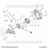 ENGINE, STATOR COVER AND SCHWUNGRAD