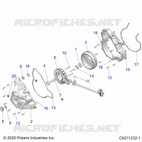 ENGINE, STATOR COVER AND FLYRAD