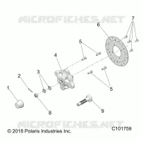 WHEELS, FRONT HUB AND BRAKE DISC