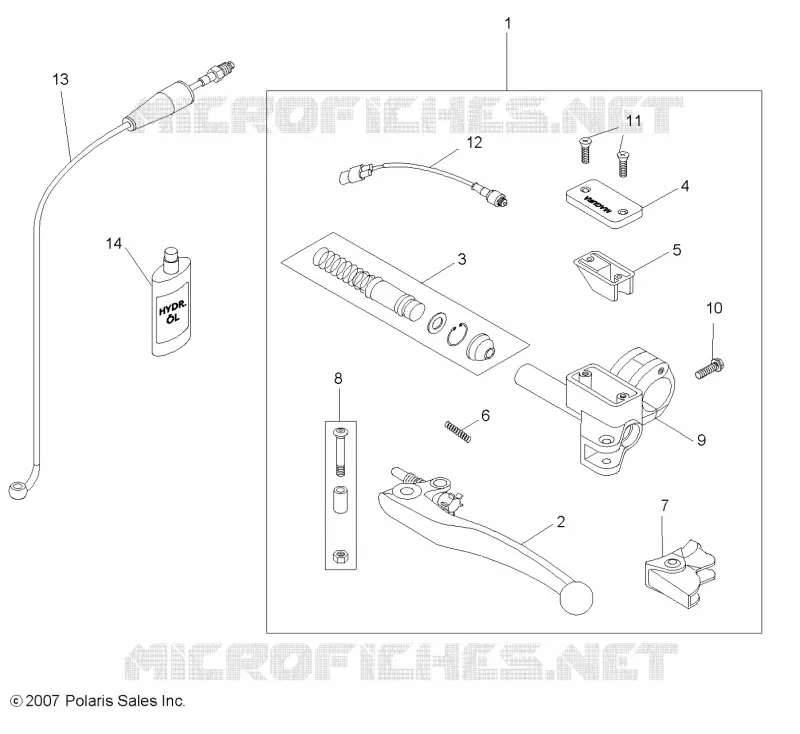 MOTOR, KUPPLUNGSHEBEL AND MASTER CYLINDER
