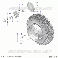 RADS, FRONT TIRE AND BRAKE DISK