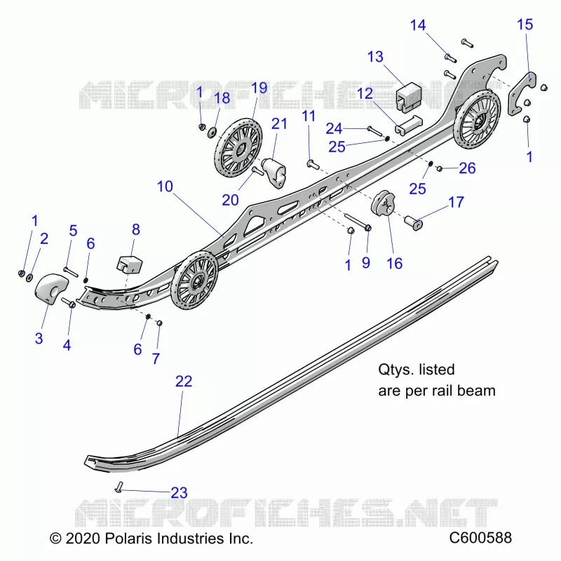 SUSPENSION, RAIL BEAM ASM, LH/RH