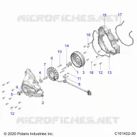 ENGINE, STATOR COVER AND FLYRAD