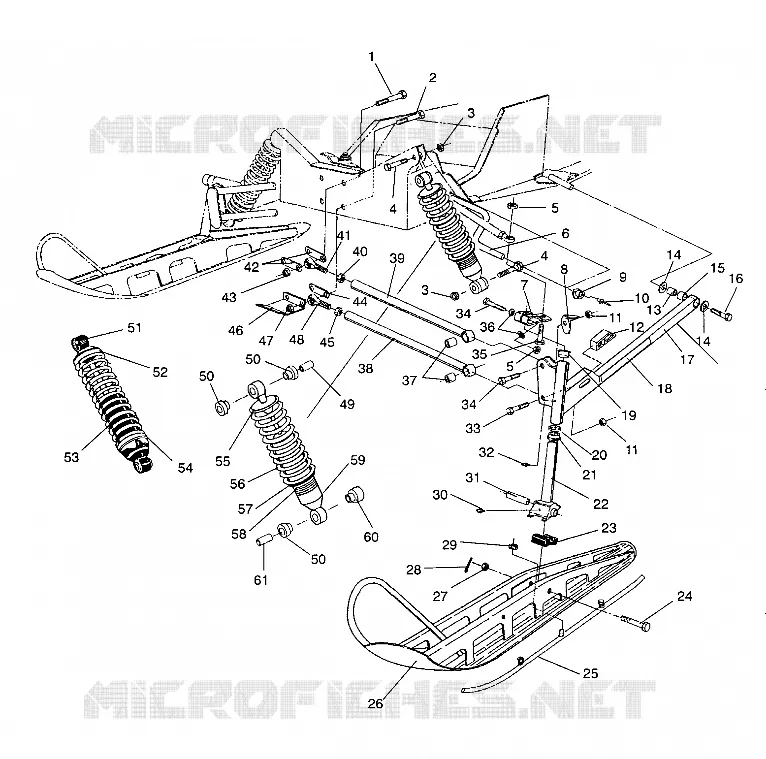 FRONT SUSPENSION AND SKI XLT/0930767,XLT SP/0930667    XLT SKS/0930567 (4923012301011A)