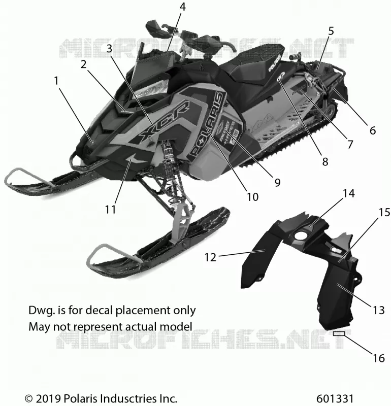 DECALS, GRAY SIDE PANEL MODEL