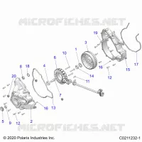 ENGINE, STATOR COVER AND FLYRAD