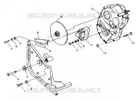 GETRIEBEGEHÄUSE/HINTERBREMSE MOUNTING
