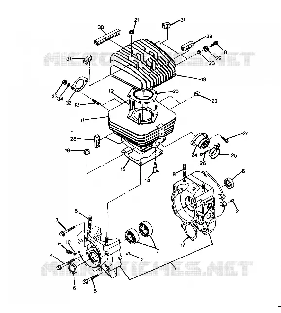 CRANKCASE AND ZYLINDER  250 2X4