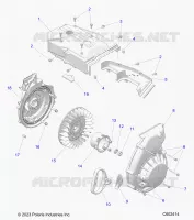 ENGINE, BLOWER HOUSING AND RÃŒCKZUG STARTER
