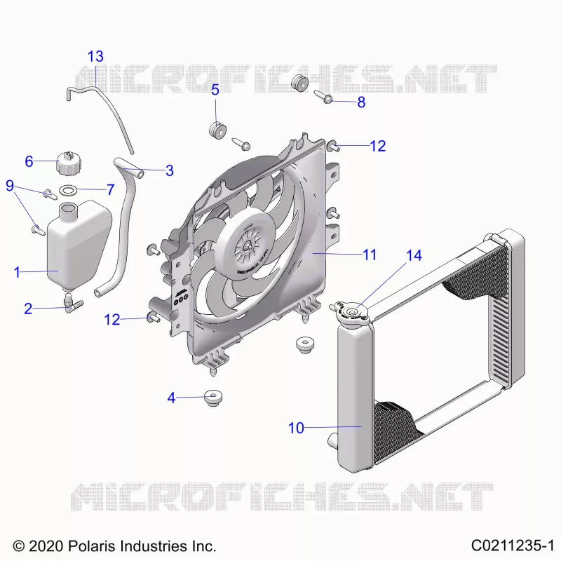 ENGINE, KÃŒHLSYSTEM, RADIATOR, FAN & OVERFLOW BOTTLE