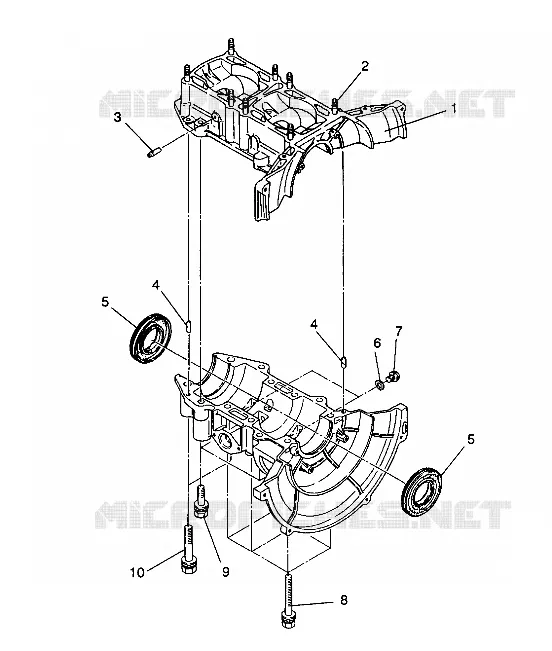CRANKCASE ASSEMBLY LITE/0933433 AND  LITE DELUXE/0933431 (4922972297028A)