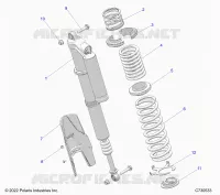 SUSPENSION, REAR SHOCK MOUNTING, STANDARD/PREMIUM