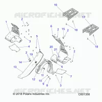 CHASSIS, CLUTCH GUARD AND FOOTRESTS