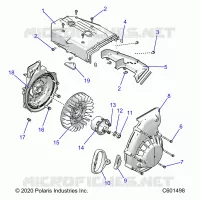 ENGINE, BLOWER HOUSING AND RÃŒCKZUG STARTER