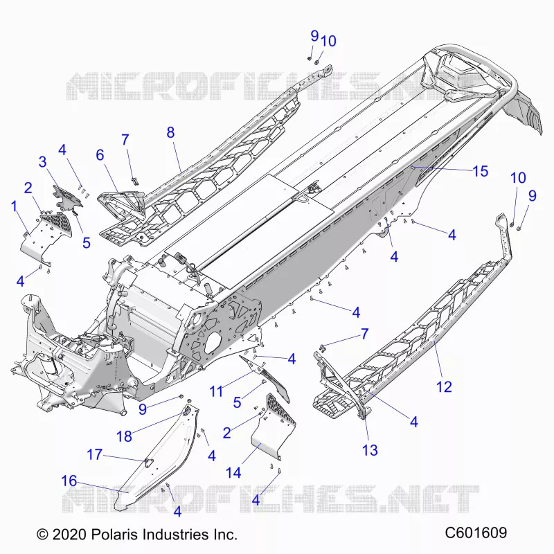 CHASSIS, CLUTCH GUARD, FOOTRESTS, AND RUNNINGBOARDS