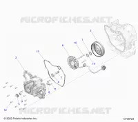 ENGINE, STATOR COVER AND FLYRAD