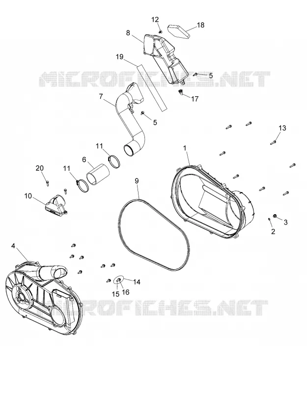 ANTRIEB, CLUTCH COVER AND DUCTING