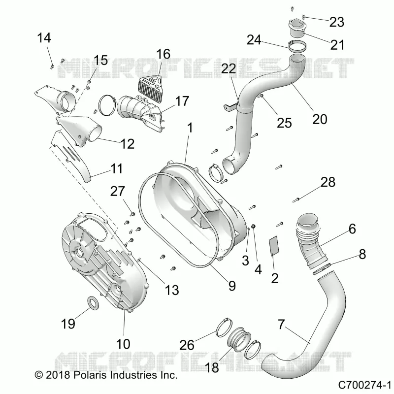 DRIVE TRAIN, CLUTCH COVER AND DUCTING
