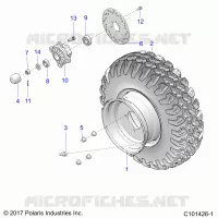RADS, FRONT TIRE AND BRAKE DISK