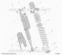 SUSPENSION, REAR SHOCK MOUNTING, STANDARD/PREMIUM