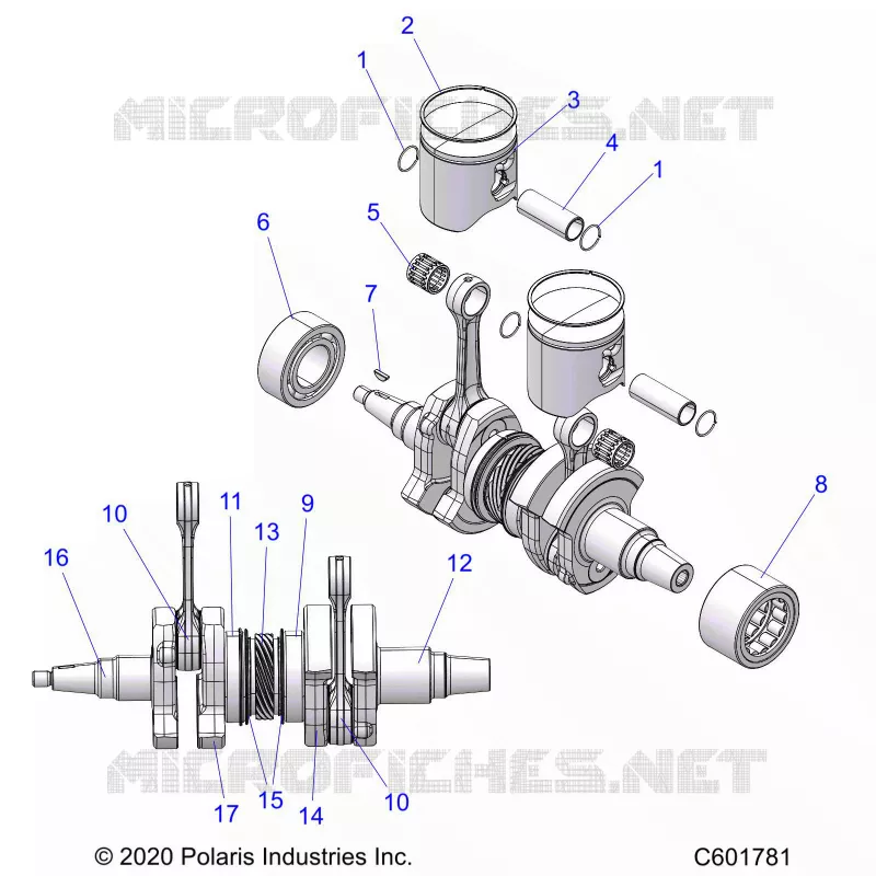 ENGINE, PISTON AND KURBELWELLE
