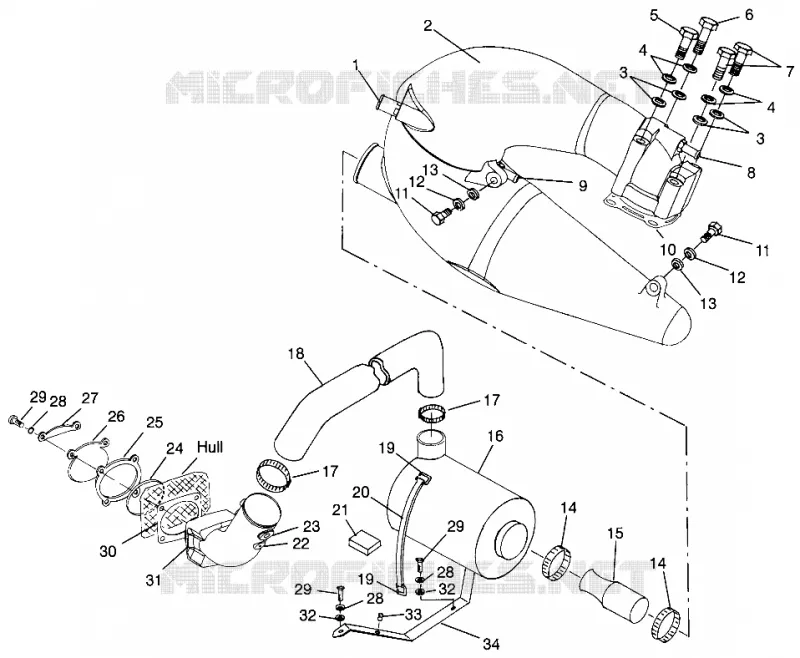 ABGASSYSTEM SL 900 B964291 and  Intl. SL 900 I964291 (4935583558B005)