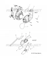 MOTOR, AIR INLET and OUTLET DUCTS