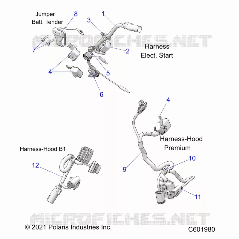 ELEKTRIC, WIRE HARNESS, HOOD, ELEC. START