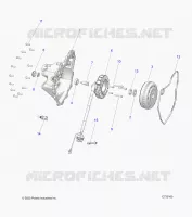 ENGINE, STATOR COVER AND FLYRAD