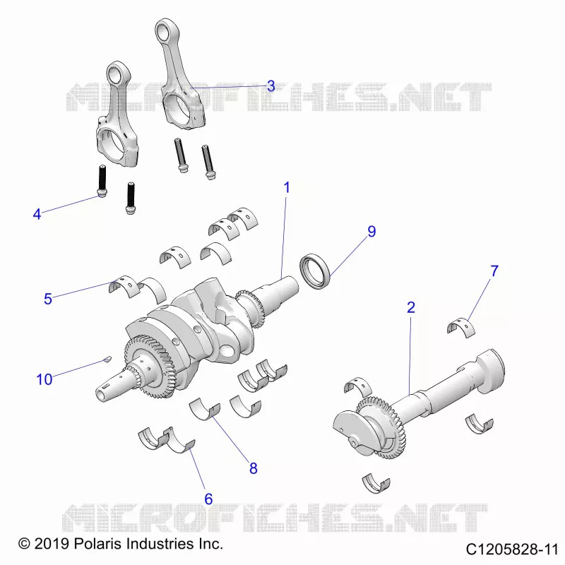 ENGINE, KURBELWELLE AND BEARINGS