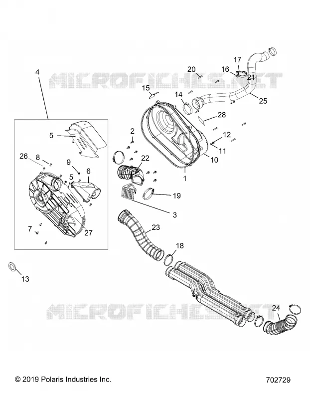 ANTRIEB, CLUTCH COVER AND DUCTING