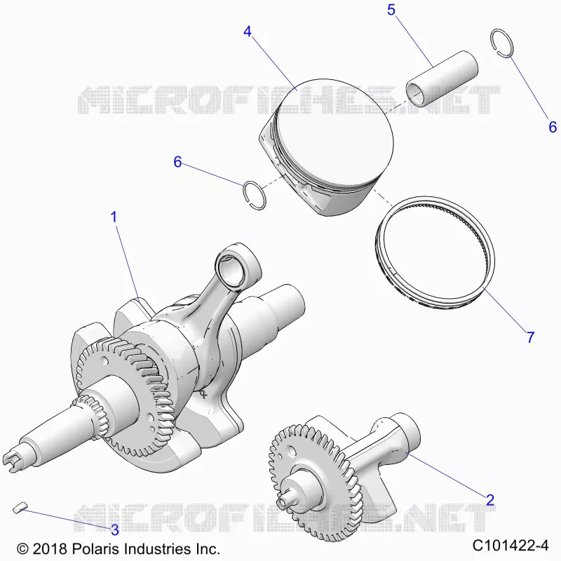 ENGINE, KURBELWELLE, PISTON AND BALANCE SHAFT