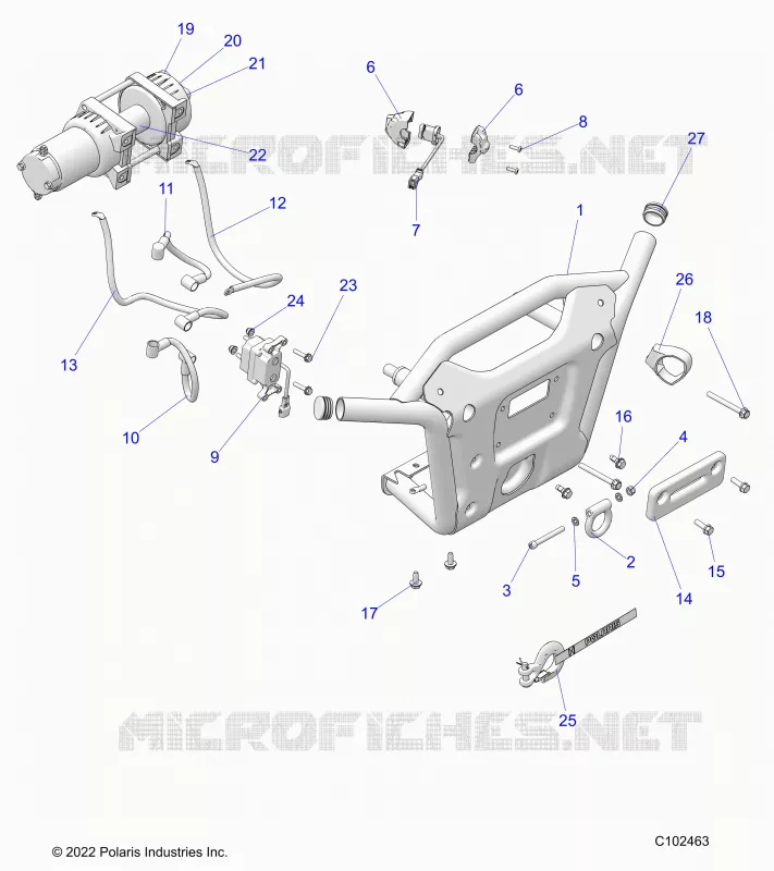 FRONTSTOSSSTANGE WINCH AND MOUNTING