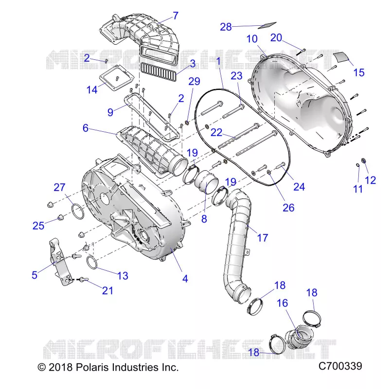 DRIVE TRAIN, CLUTCH COVER AND DUCTING